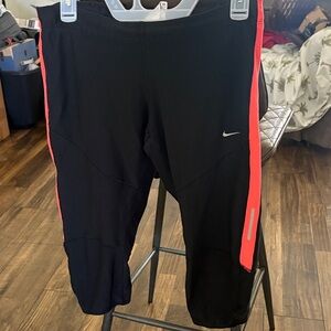 Nike Black Leggings with Pink Stripes